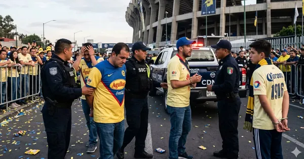 Aficionados del América detenidos.
