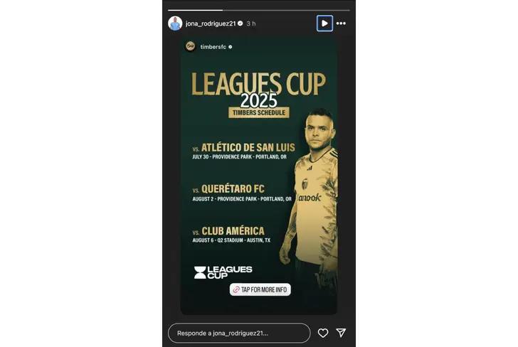 Publicación de Jonathan Rodríguez en Instagram