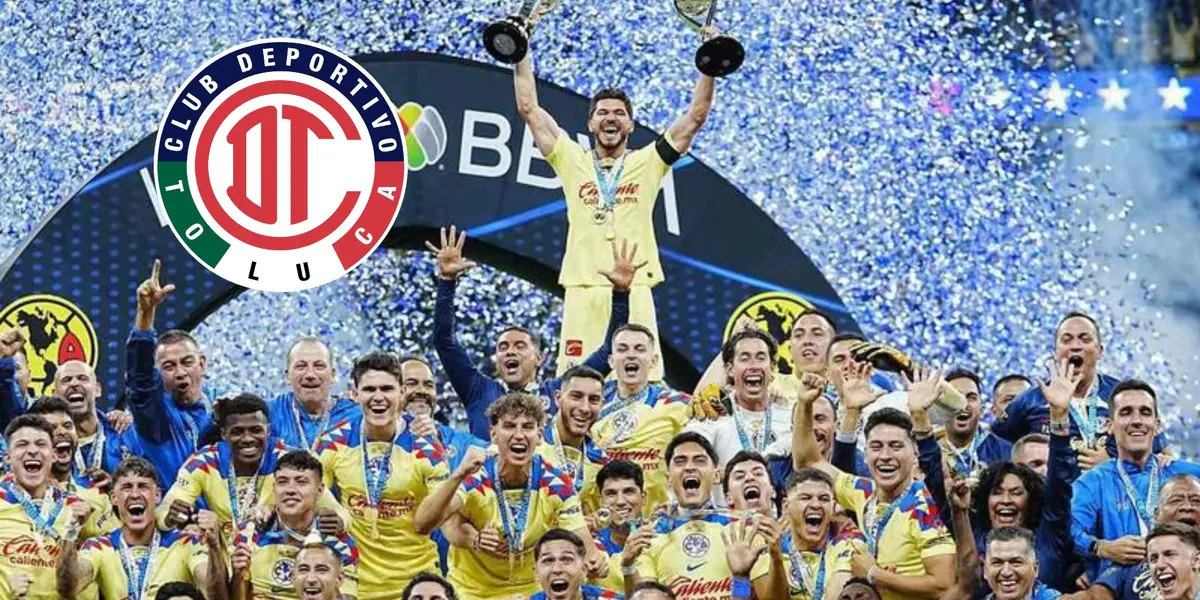 América bicampeón con escudo de Toluca