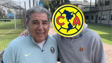 Carlos Reinoso con jugador del América 