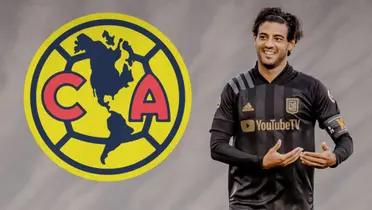 Carlos Vela con el escudo del América