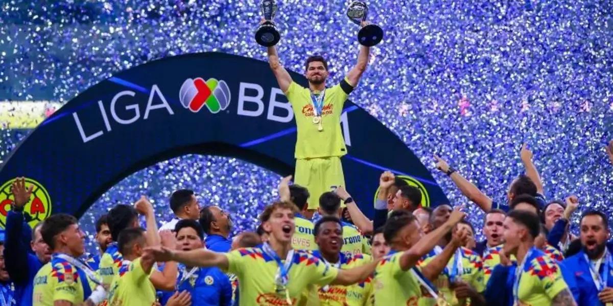 Club América celebrando el título