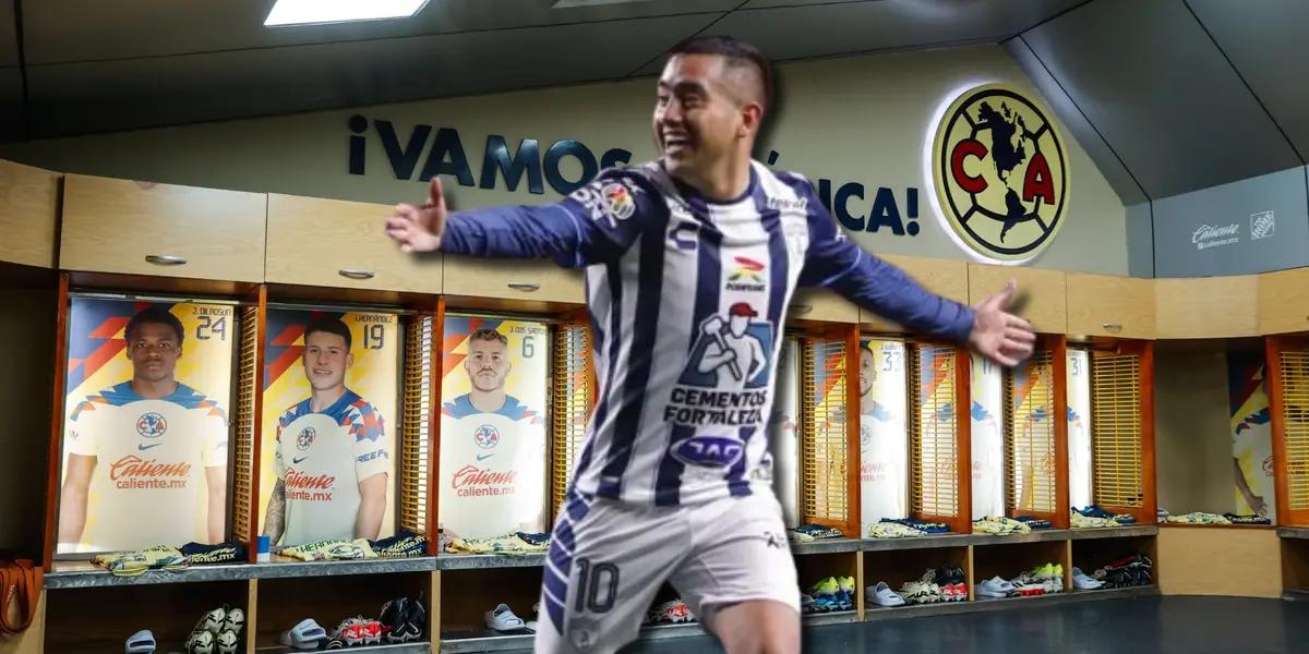 Erick Sánchez en vestidor del América