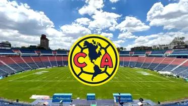 Escudo del América en Estadio Azul