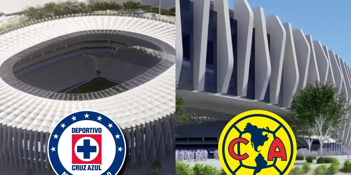 Estadios de Cruz Azul y América.