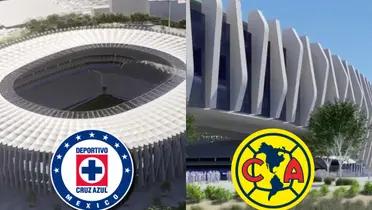 Estadios de Cruz Azul y América.