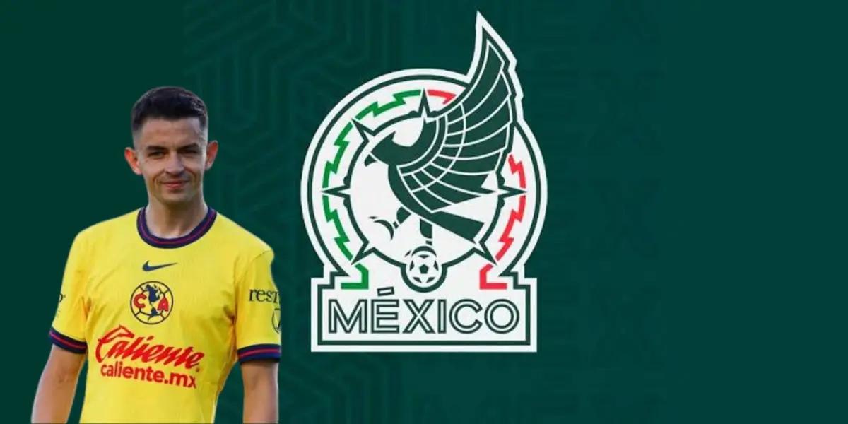 Fidalgo con América y escudo de la Selección Mexicana/FOTO: Periódico Central