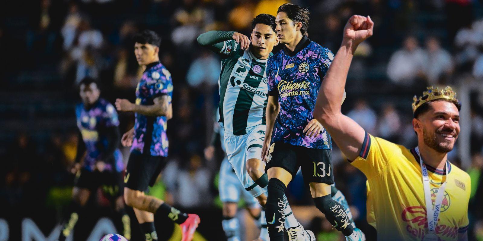 Henry con corona y América vs Santos/FOTO: X América