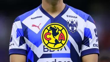 Jugador de Rayados y escudo del América