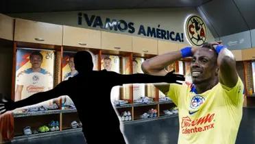 Julián Quiñones en el vestidor del América