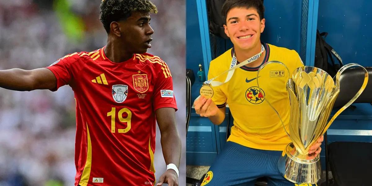 Lamine Yamal con España y Diego Reyes con América