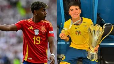 Lamine Yamal con España y Diego Reyes con América