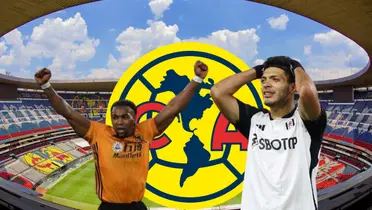 Adama y Raúl con el escudo de América en Azteca/FOTO: Nación Fútbol