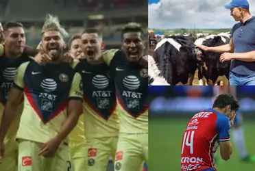 América le dio un baile, prácticamente lo jubiló tras enfrentarnos y que el Ame demostró todo su poder, ahora el ex de Chivas cuida vacas.