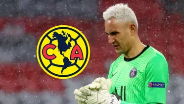 Keylor Navas con escudo del América