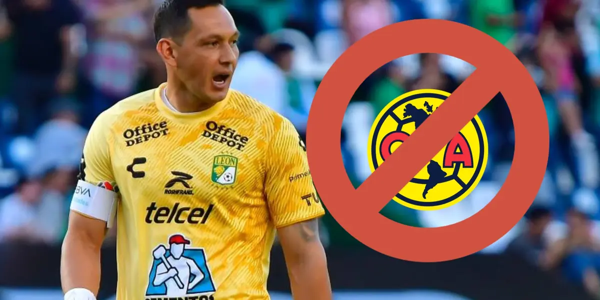 Rodolfo Cota con escudo del América bloqueado