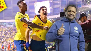 Santiago Baños y jugadores del América